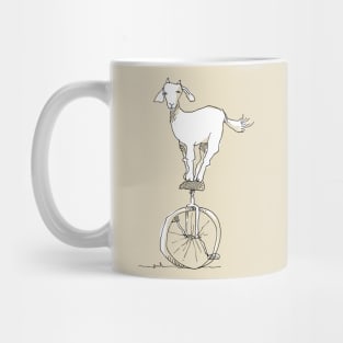 Goat on a unicycle Mug